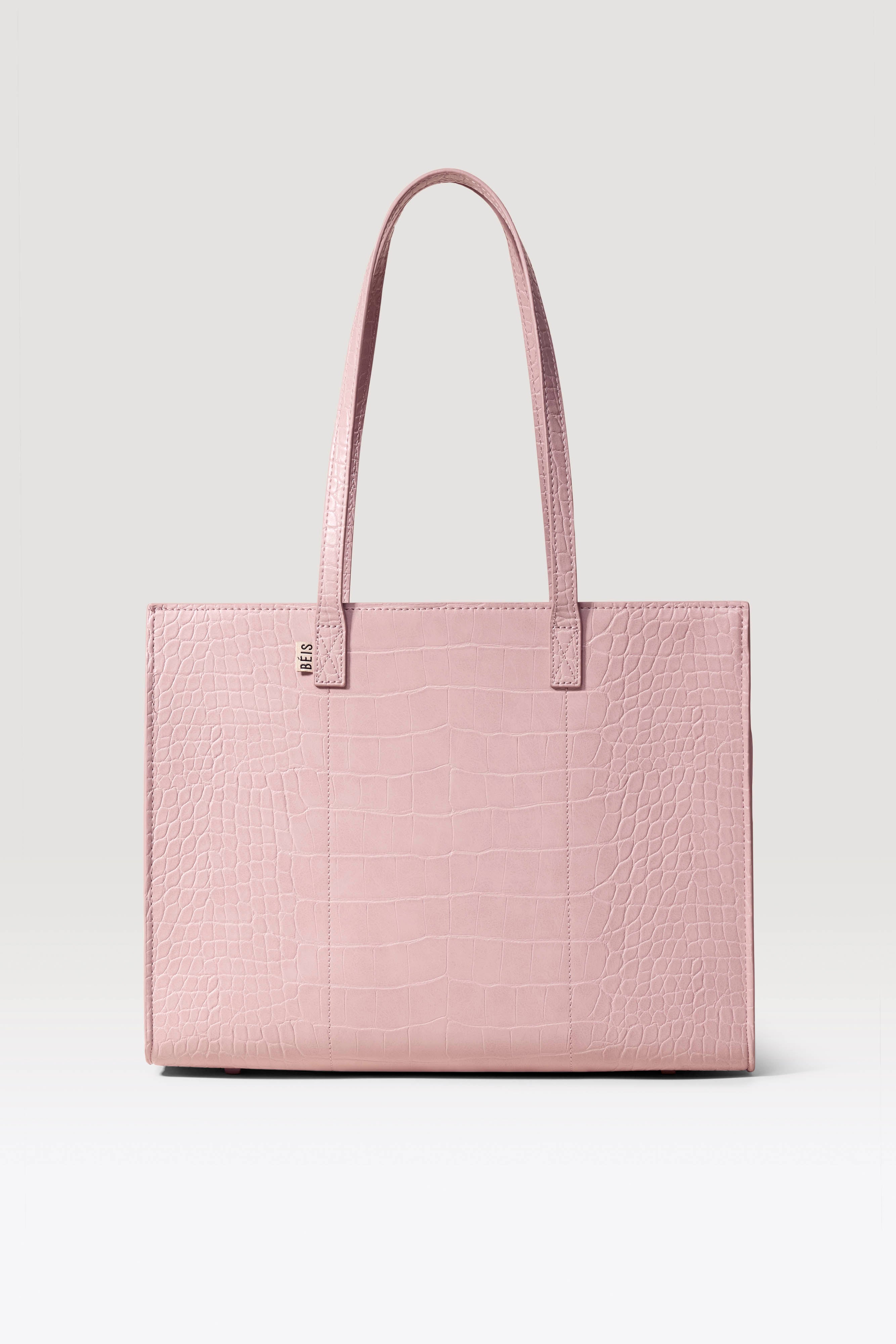 The Work Tote in Atlas Pink Croc
