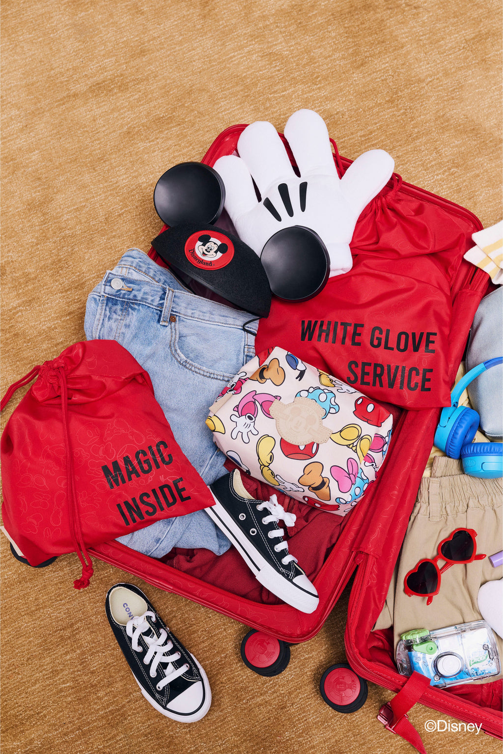 The Disney Medium Check-In Roller in Mickey Mouse Red