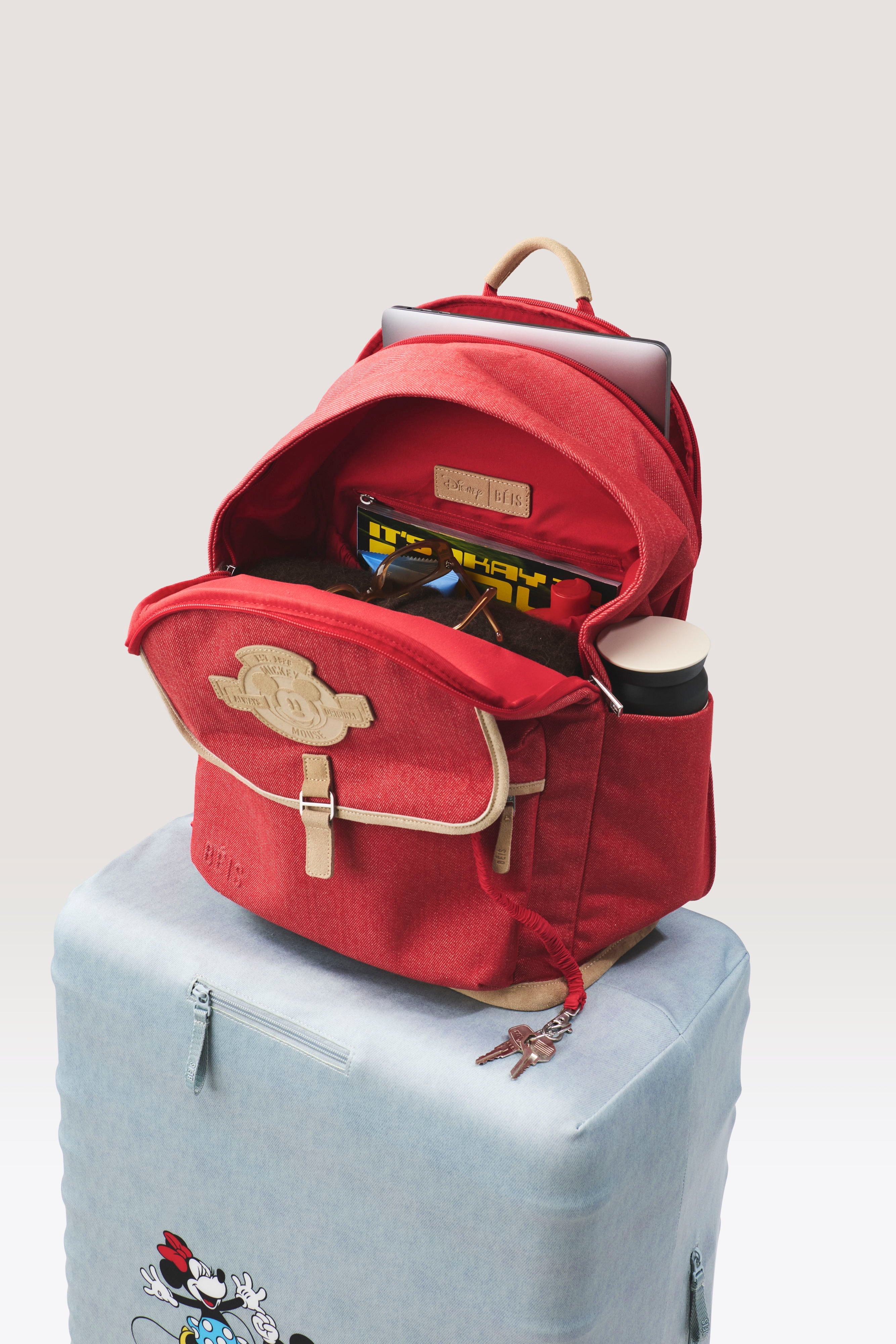 The Disney Backpack in Red Jeans