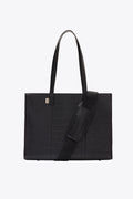 The Work Tote in Black Croc