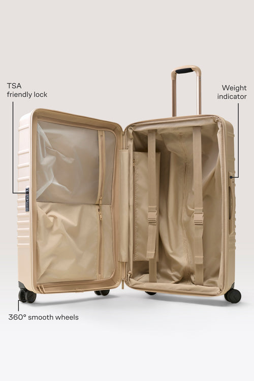 The Large Check-In Roller in Beige