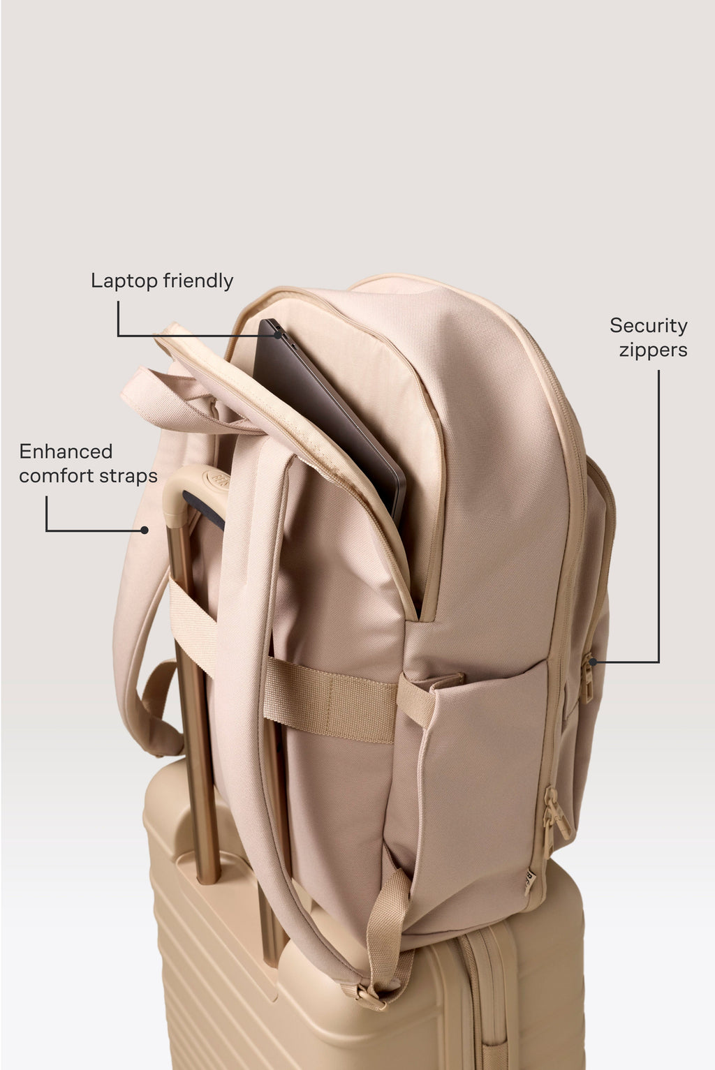 The Travel Backpack in Beige