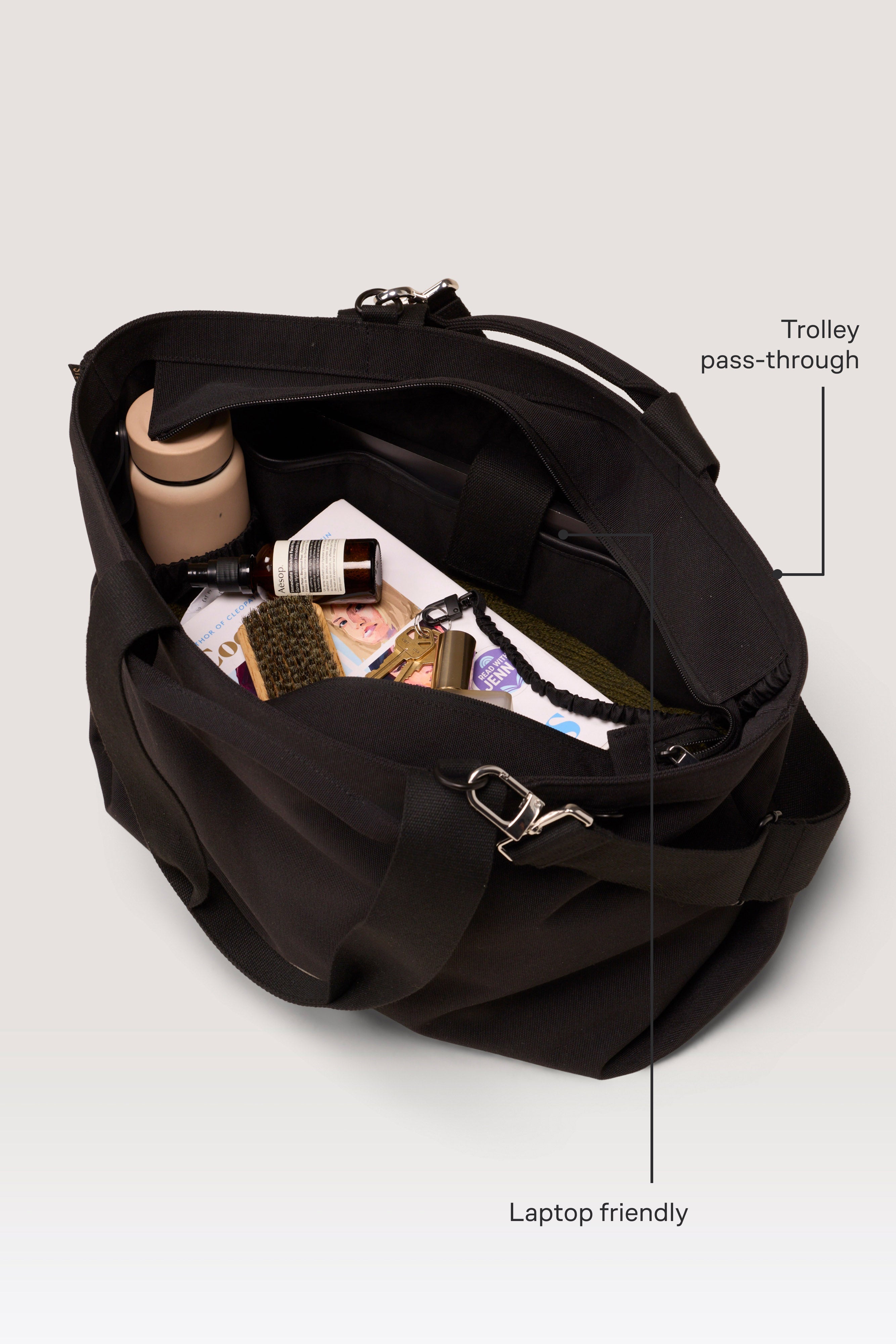 The Travel Tote in Black