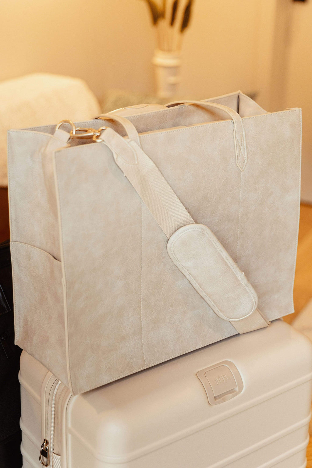 The Large Work Tote in Beige