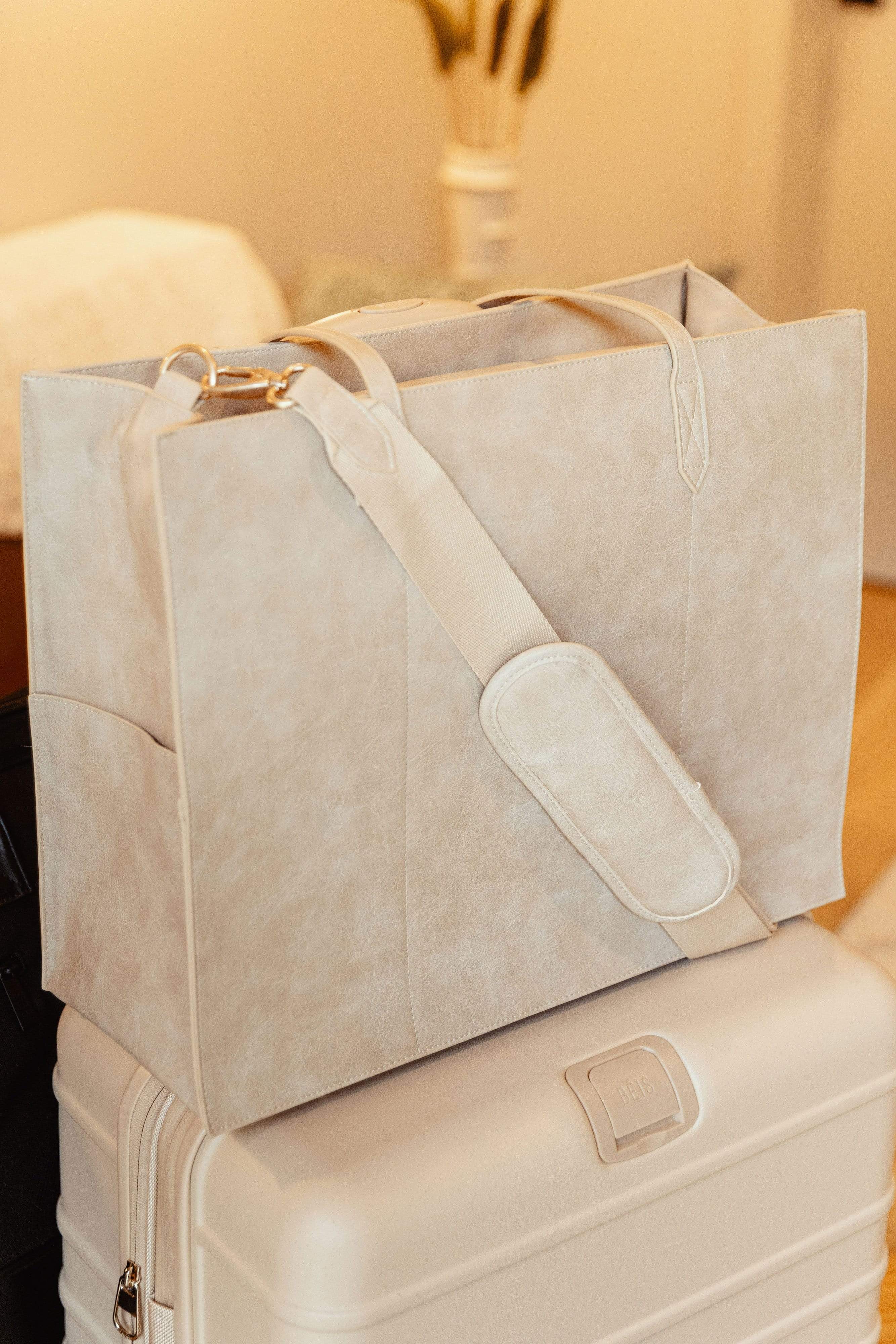 The Large Work Tote in Beige